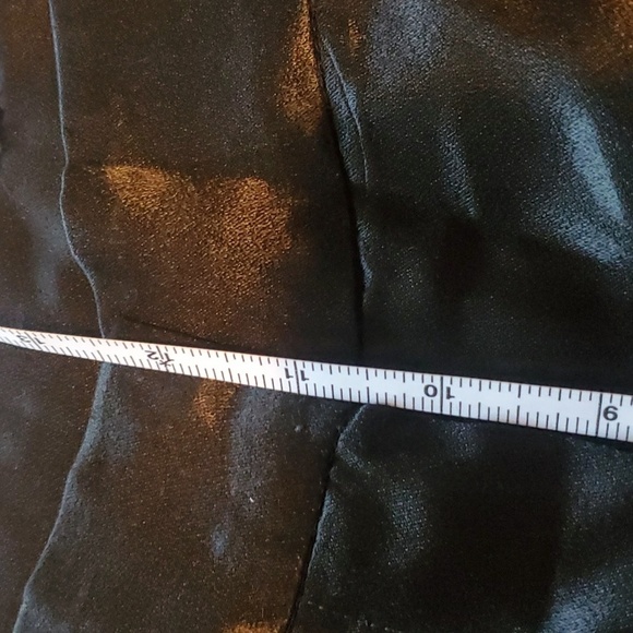 Vintage 70's Seat Covers Shiny Black Acetate High Rise Flared Sz. 7 Pants - Picture 8 of 12